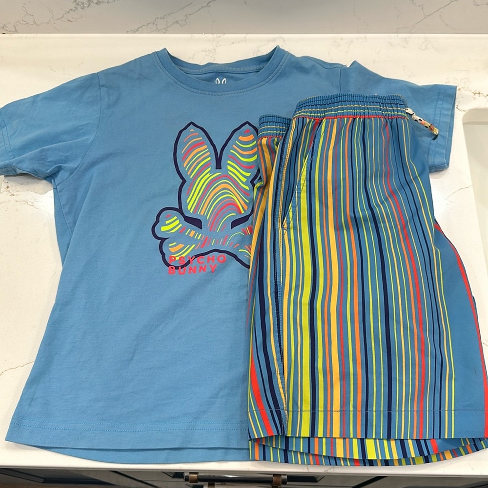 Psycho Bunny Swim Trunks & T-Shirt Set
